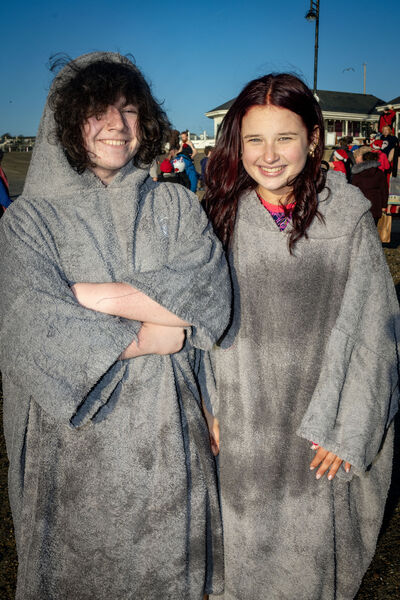  Quinn and Izzy, at the annual Christmas Day Swim, at Tramore. Photo: Joe Evans