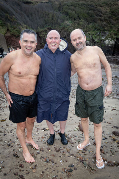  Paul, Aidan and John Swift, at the Ballymacaw St. Stephen's Day Swim in aid of Re-A-Suir. Photo: Joe Evans
