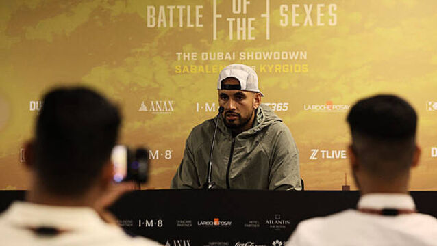 Nick Kyrgios defeats Aryna Sabalenka in straight sets in ‘Battles of the Sexes’