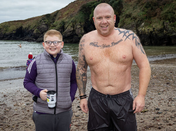 Alex and Chris, at the Ballymacaw St.Stephens' Day Swim in aid of Re-A-Suir. Photo: Joe Evans Alex and Chris, at the Ballymacaw St.Stephens' Day Swim in aid of Re-A-Suir. Photo: Joe Evans