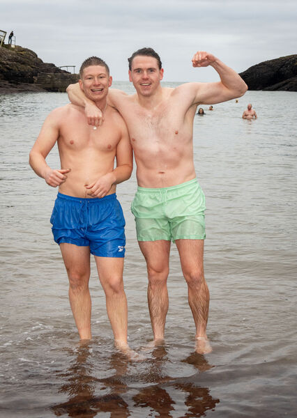 Cormac and Sean, at the Ballymacaw St.Stephens' Day Swim in aid of Re-A-Suir. Photo: Joe Evans Cormac and Sean, at the Ballymacaw St.Stephens' Day Swim in aid of Re-A-Suir. Photo: Joe Evans