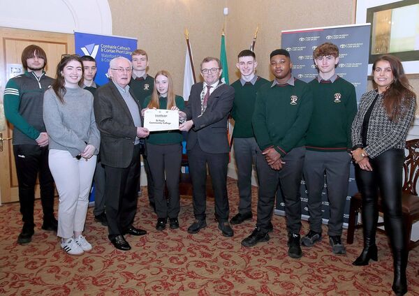 Mayor of Waterford City and County, Cllr. Seamus Ryan and Tom Murphy, Tom Murphy Car Sales Toyota are pictured presenting St. Paul’s Community College, Waterford with their Certificate of Participation, also included was Niamh Rockett, Brand Ambassador Tom Murphy Car Sales Toyota and St. Paul’s students, Jamie Hanrahan, Josh O'Donohue, Anton Borovakov, Engo English, Leigha Kinsella, Kupakwashe Mudzingwa, Dale Cooke-O'Sullivan and teacher Ms. Halligan. Mayor of Waterford City and County, Cllr. Seamus Ryan and Tom Murphy, Tom Murphy Car Sales Toyota are pictured presenting St. Paul’s Community College, Waterford with their Certificate of Participation, also included was Niamh Rockett, Brand Ambassador Tom Murphy Car Sales Toyota and St. Paul’s students, Jamie Hanrahan, Josh O'Donohue, Anton Borovakov, Engo English, Leigha Kinsella, Kupakwashe Mudzingwa, Dale Cooke-O'Sullivan and teacher Ms. Halligan.