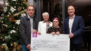 <p>Sandra and Rachel Willoughby from DSI Waterford Branch pictured with champion cyclist Sean Kelly and tour founder Paul Sheridan at the official cheque presentation for the 25th annual Tour de Munster charity cycle on Saturday, 20th December. Pic: Diane Cusack</p> <p>Sandra and Rachel Willoughby from DSI Waterford Branch pictured with champion cyclist Sean Kelly and tour founder Paul Sheridan at the official cheque presentation for the 25th annual Tour de Munster charity cycle on Saturday, 20th December. Pic: Diane Cusack</p>