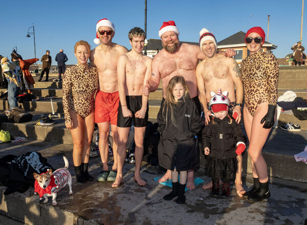  Lisa Kennedy and Friends, at the annual Christmas Day Swim, at Tramore. Photo: Joe Evans