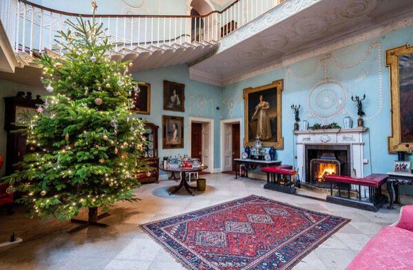 The reception hall of Curraghmore House looking suitably seasonal.