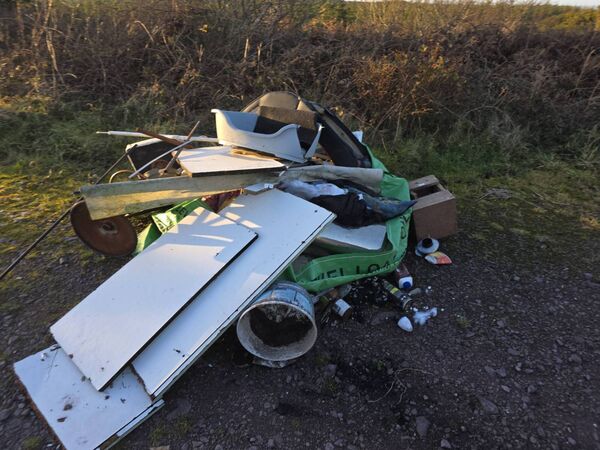 Various items dumped illegally.