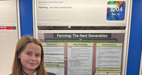Waterford student presenting at Young Scientist Exhibition