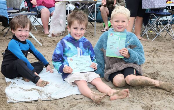 Jimmy, Sam and Julian, at Boatstrand for Water Safety Ireland, Summer Camp. Photo: Joe Evvans