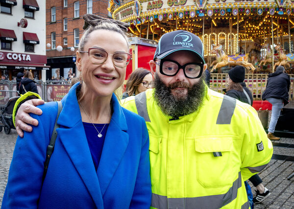  Dymphna Nugent and James Lanigan supporting Busk Aid. Photo: Joe Evans
