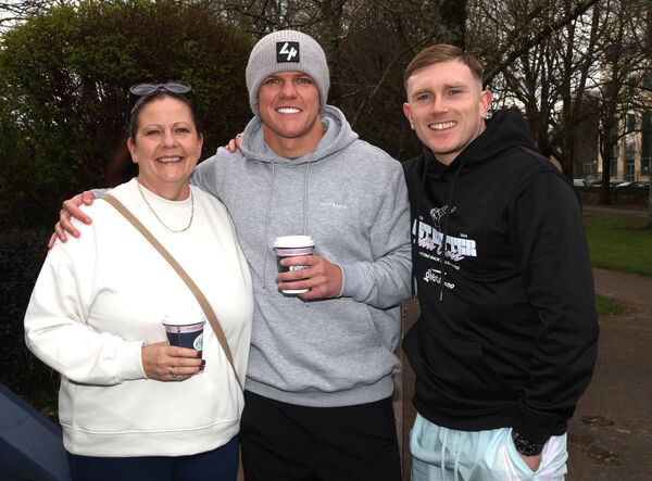 Lynn Mitchell, Dylan Moran and Graham Dowling, at the Get Better Running, Get Social Sunday's in the Peoples Park. Photo: Joe Evans
