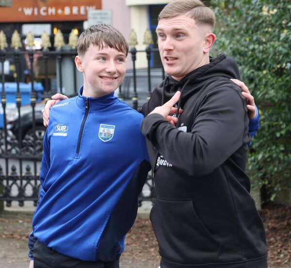 Jojo Byrne and Graham Dowling, at the Get Better Running, Get Social Sunday's in the Peoples Park. Photo: Joe Evans