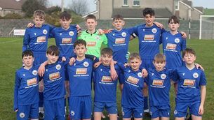 <p>Dungarvan United team that drew 2-2 with Tramore in their WSFL Under 14A League clash at Graun Park. Photo: Paul Elliott</p>