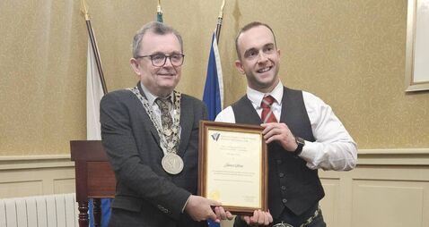 WATCH: Waterford mayor hosts reception in honor of All-Ireland pipe champion's phenomenal year