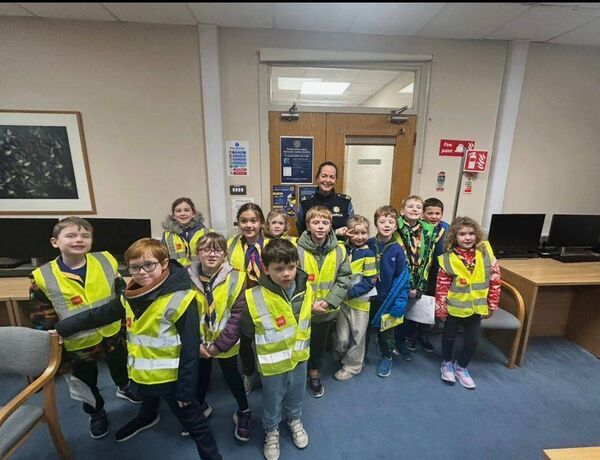 The 19th/29th St Mary’s Ballygunner Beavers visited Waterford Garda Station. Pic: An Garda Síochána Waterford FB