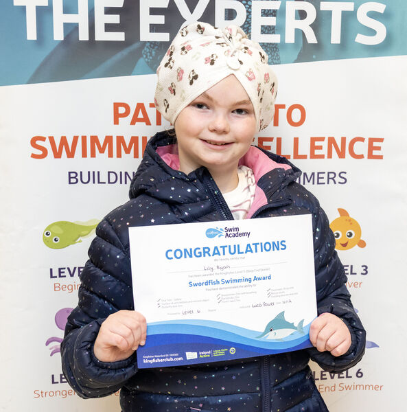  Lily, who received her Level 5 swimming certificate at Kingfisher. 	All Photos: Joe Evans