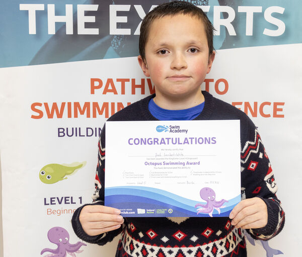  Jack, who received his Level 4 swimming certificate at Kingfisher.