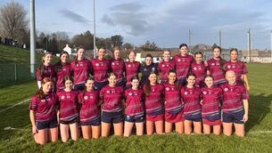 <p>The St Declan's Community College senior camogie squad. </p>