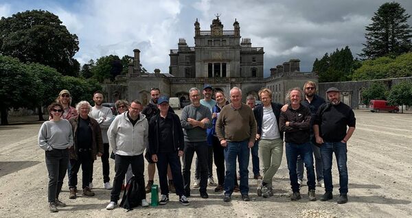 Lord Waterford (sixth from right) pictured with members of the crew responsible for ‘This is not a Murder Mystery.’
