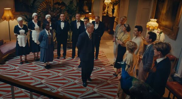 Stephen Tomkinson as DCI Thistlewaite, questioning the guests and staff during a key scene.