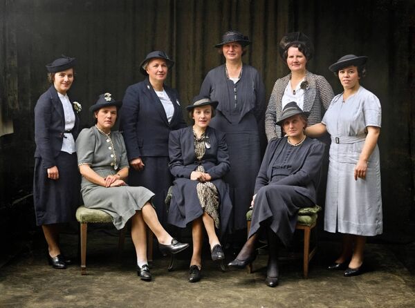 1939, Irish Women Workers Union Captured by A.H. Poole, the group of eight from the IWW (led by Louie Bennett) taken 17 years after independence shows that women — despite the obstacles — were struggling hard to exert their influence. Taken at number 48 Fleet Street in the centre of Dublin these particular ladies look like they mean business. 