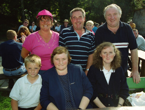  Enjoying the 2000 Threashing Day in aid of Waterford Hospice at Jack Meades.were, seated, Thomas O'Rourke, Maria Westwood and Angela Westwood, back, Theresa O'Rourke, Bobby O'Rourke and Pat Westwood.