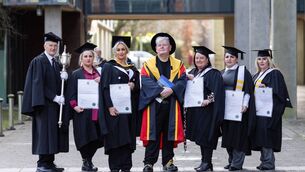 <p>Pictured were, John O'Neill, Mace Bearer, Kathleen Casey (Graduate Diploma Sociology), Linda Killeen (MA Sociology), Professor Eoin Devereux, Department of Sociology at UL, Noreen Casey (Graduate Diploma Sociology), Kathleen O'Reilly (Graduate Diploma Sociology) and Ellen Casey (from Waterford - Graduate Diploma Sociology). Picture: Alan Place</p> <p>Pictured were, John O'Neill, Mace Bearer, Kathleen Casey (Graduate Diploma Sociology), Linda Killeen (MA Sociology), Professor Eoin Devereux, Department of Sociology at UL, Noreen Casey (Graduate Diploma Sociology), Kathleen O'Reilly (Graduate Diploma Sociology) and Ellen Casey (from Waterford - Graduate Diploma Sociology). Picture: Alan Place</p>