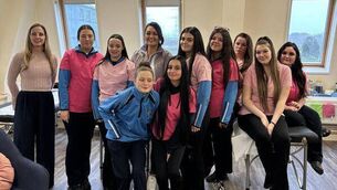 <p>Sixth Year Leaving Cert Applied students attending their hair and beauty module. </p>