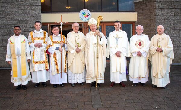 Reverend David Cooney with Bishop Alphonsus Cullinan, Mons. Pat Fitzgerald and fellow Deacons. Photo: john Power