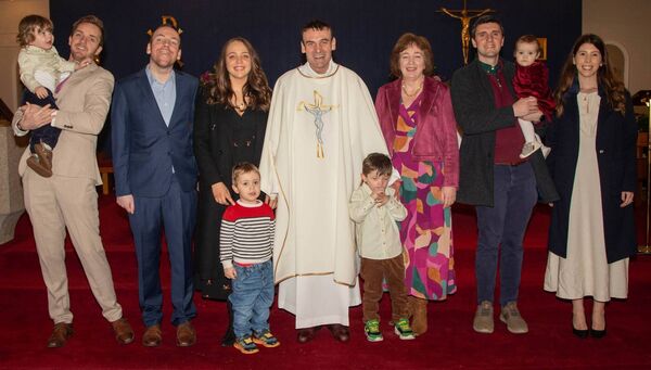Permanent Deacon David Cooney with family members. Photo: John Power
