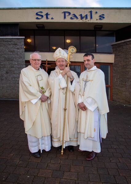Rev, Deacon David Cooney with Bishop Of Waterford & Lismore Alphonsus Cullinan and Mons. Pat Fitzgerald. Photo: John Power Rev, Deacon David Cooney with Bishop Of Waterford & Lismore Alphonsus Cullinan and Mons. Pat Fitzgerald. Photo: John Power