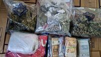Three people arrested as gardaí seize over €100,000 worth of cocaine and cannabis