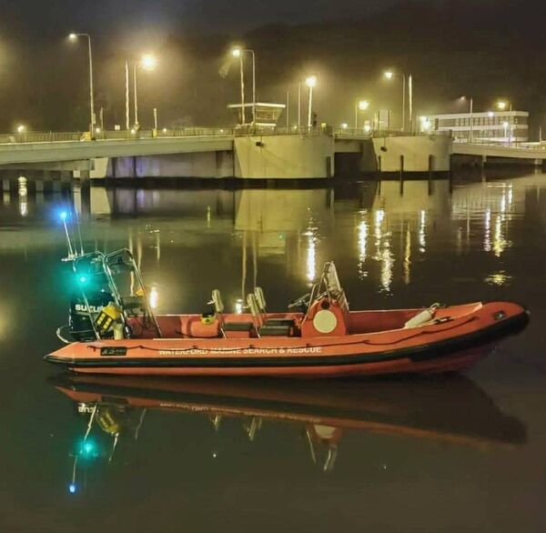 The Waterford Marine Search and Rescue powerboat with Rice Bridge in the background. Photo: Waterford Marine Search and Rescue