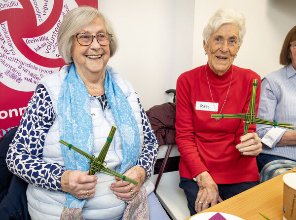 Mary and Peggy at the St. Brigid's Cross workshop at Waterford Volunteer Centre. Mary and Peggy at the St. Brigid's Cross workshop at Waterford Volunteer Centre.