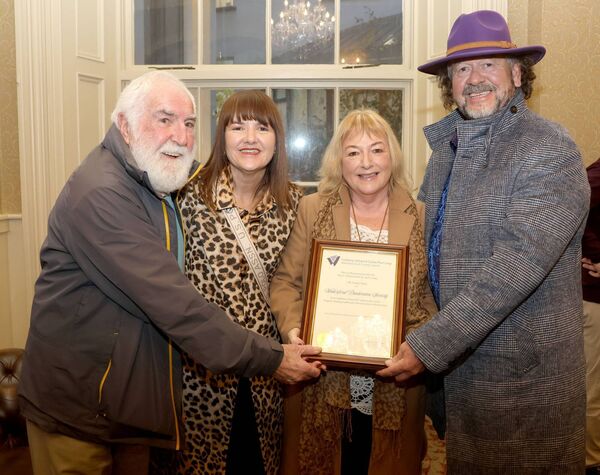 Mayor of Waterford City &amp; County Cllr Seamus Ryan held a reception at City Hall for Waterford Pantomime Society for their 40th Anniversary. Pictured are Jimmy Kelly, Anne Corcoran Brown, Brenda Giles and Padraig O'Griofa. Photo: Joe Evans