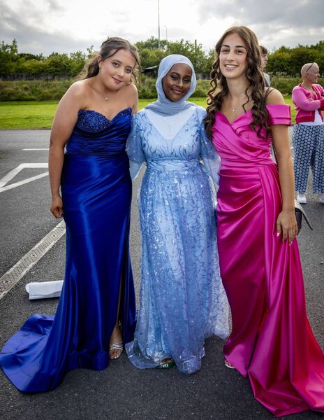 Katie, Yasra and Andre, at St. Angela's Debs Ball. Photo: Joe Evans