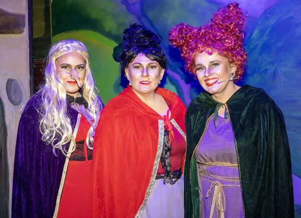  Dervla Walsh, Sniff, Stephanie Maguire, Slugger, and Niamh Doherty, Scratchit, in Rapunzel &amp; The League of Princesses.