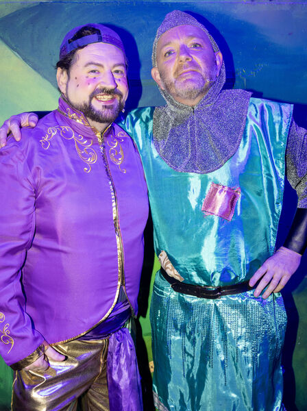  Dermot O'Sullivan, Sam, and Gavin Keyes, Dandini, perform in Portlaw Musical Society's production of Rapunzel &amp; The League of Princesses.