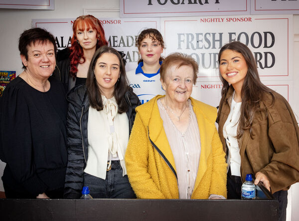  Michelle Murphy, Chairperson, Mairead Murphy, Abi O'Donoghue, Caitlyn Kiely, Therese Keyes and Bethany Power. front of house, at Portlaw Musical Society's production of Rapunzel &amp; The League of Princesses.