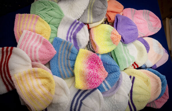  Hats made by the Tuesday Knitting Club, Tramore.