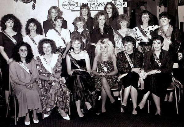 Tramore festival Queen 1989, included were, Michelle Roche, Susann Flynn, Yvonne Firth, Karen Giles, Barbara Giles, Michelle Sullivan, Carmel Sexton, Tayna Dineen, Linda Flynn, Caroline Clancy, Geraldine Kent, Kathleen Clancy, Michelle Hough, Mairead Power, Orla Farrell, Sandra O'Sullivan and Theresa Dowling.