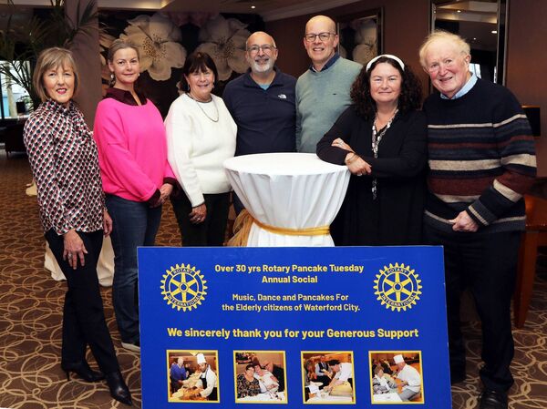 Members of Waterford Rotary, including Carol Normoyle, Rebecca Reynolds, Nora Widger, Gus Pappathomas, Kjell Nolke, Anne Marie Caulfield and Donal Tully.