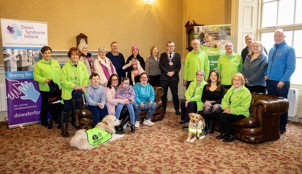 Pictured at City Hall for the launch of a memorial concert in honour of Waterford volunteer Carmel Nairn. Pictured with the Mayor of Waterford City &amp; County Cllr Seamus Ryan are Margaret Mulligan, representing the Waterford and South Kilkenny Branch of Down Syndrome Ireland, and Edward McBride, representing Waterford Viking Branch of the Irish Guide Dogs. 