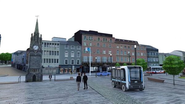 Original plans showing the shuttle bus on entry to the sustainable transport bridge Original plans showing the shuttle bus on entry to the sustainable transport bridge