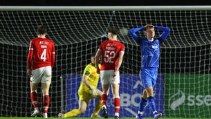 <p>Waterford's Conan Noonan reacts to the missed penalty against Sligo Rovers. Photo: INPHO</p> <p>Waterford's Conan Noonan reacts to the missed penalty against Sligo Rovers. Photo: INPHO</p>