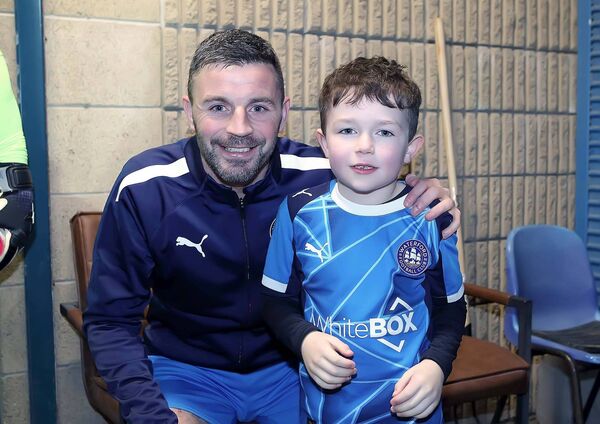 Waterford FC captain Padraig Amond pictured with mascot Archie Moynan from Tramore AFC. Waterford FC captain Padraig Amond pictured with mascot Archie Moynan from Tramore AFC.