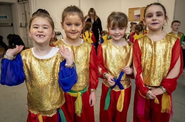 Matilda, Lydia, Hazel and Sophia, in Waterford Centre of Music, Junior Stage School, production of Disney Aladdin Jr. at Garter Lane. Photo: Joe Evans