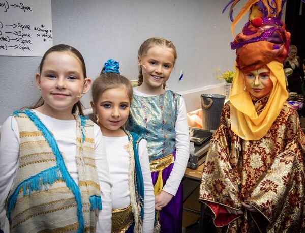 Back stage for Waterford Centre of Music, Junior Stage School, production of Disney Aladdin Jr. at Garter Lane. Photo: Joe Evans