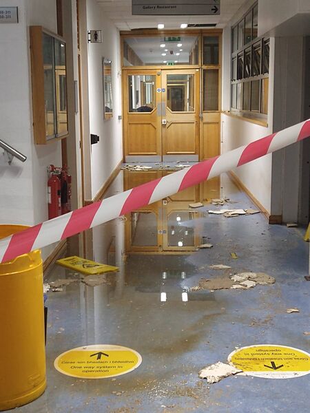 Water damage in College Street Campus