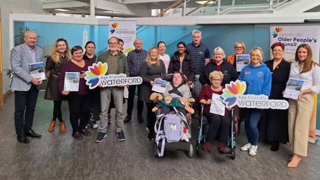 <p>Representatives from community and stakeholder groups, Waterford City and County Council and OPC at Dungarvan Town Centre, Age Friendly Waterford Walkability workshop. </p>