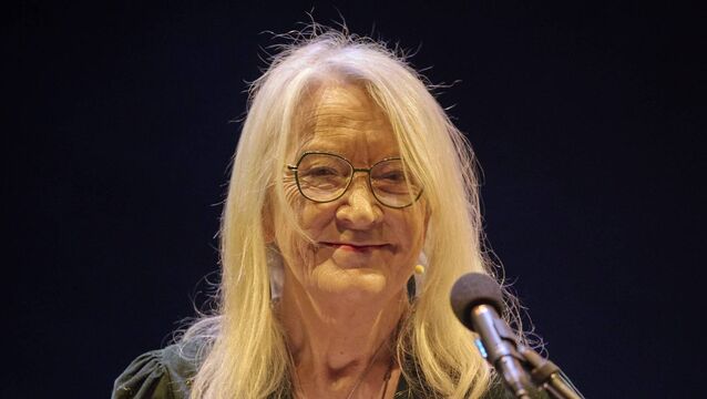 <p>Laureate for Irish Fiction Éilís Ní Dhuibhne at an event in the Project Arts Centre. Photographer Ros Kavanagh.</p>